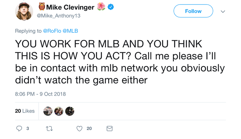 Illustration for article titled Mike Clevinger Is Just Ridiculously Angry At Robert Flores For Sharing A Silly Video